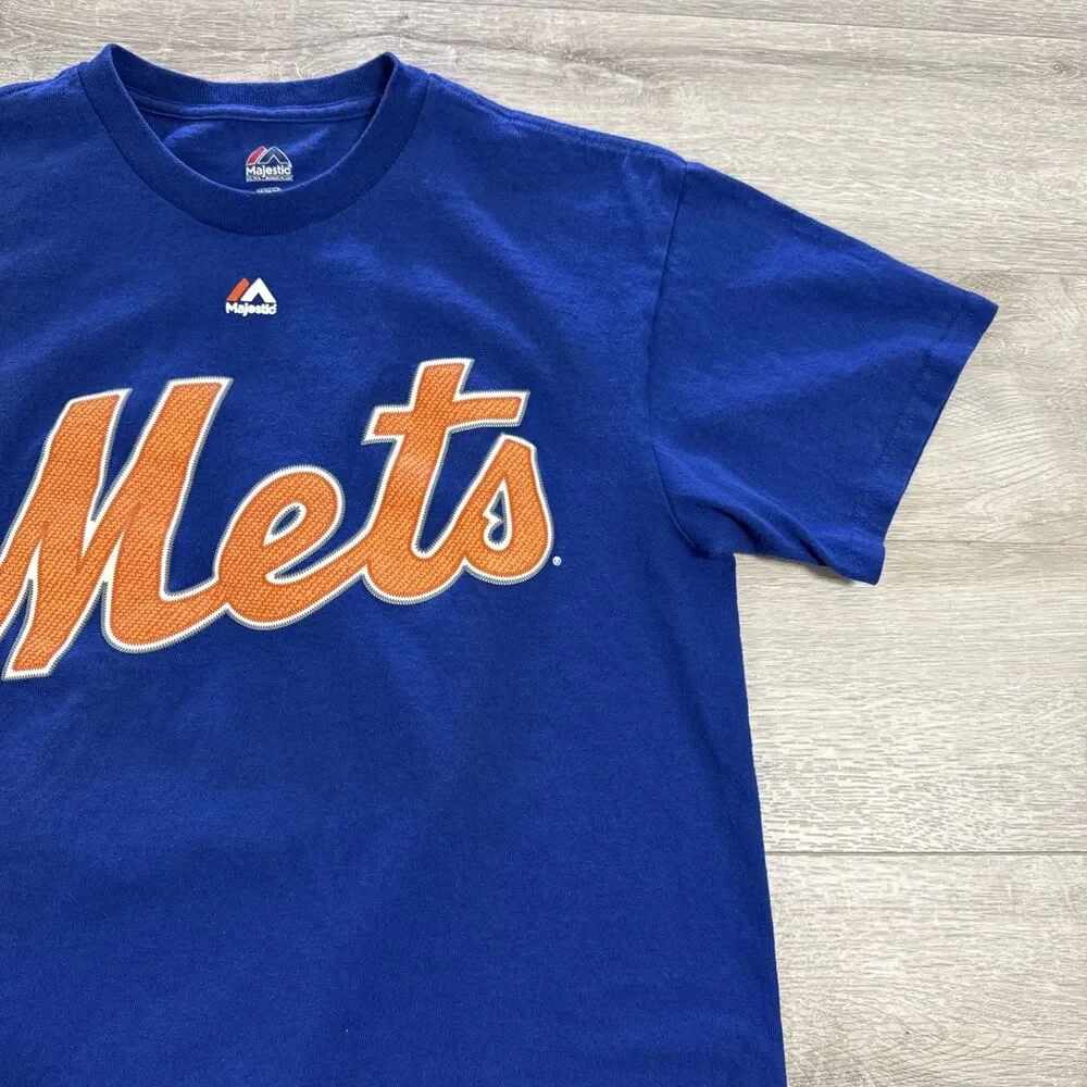 Juan Lagares Shirt New York Mets Baseball Majestic Men’s Blue Tee M